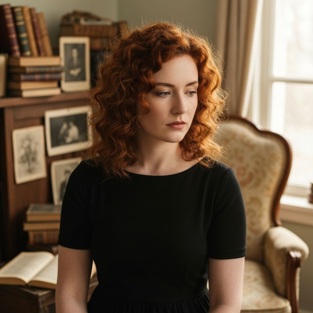 Portrait with complex curly hair on cluttered background before AI background removal