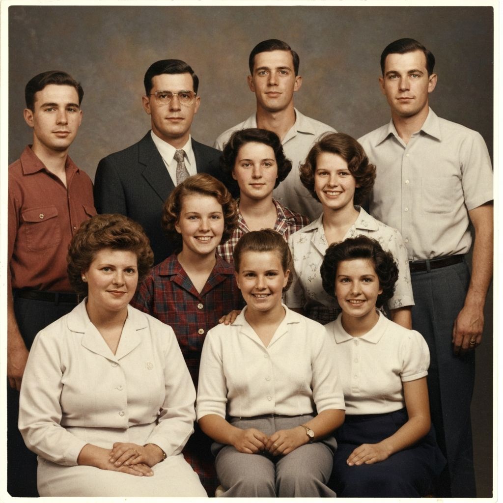 The restored vintage photo with grain removed while preserving original details