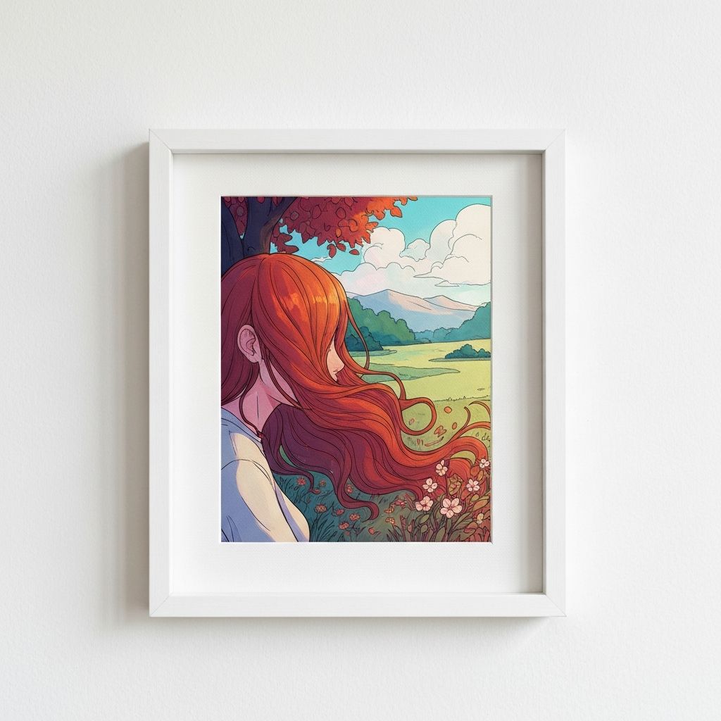 An AI-generated artwork in its original frame