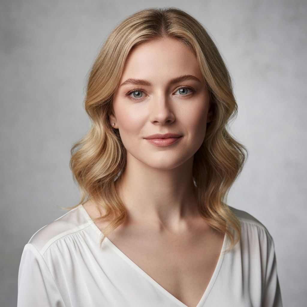 Before and after comparison of a woman's face showing how to fix blurry photos and unblur faces using AI