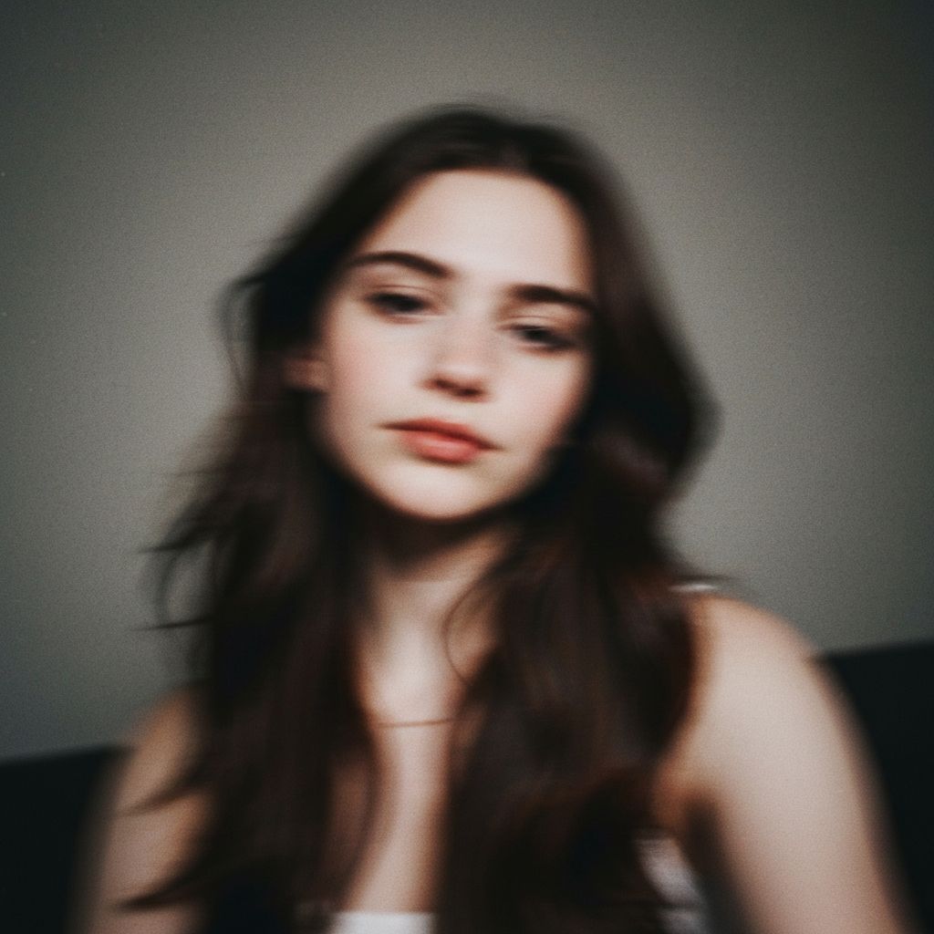 Blurry portrait photo with unclear facial features