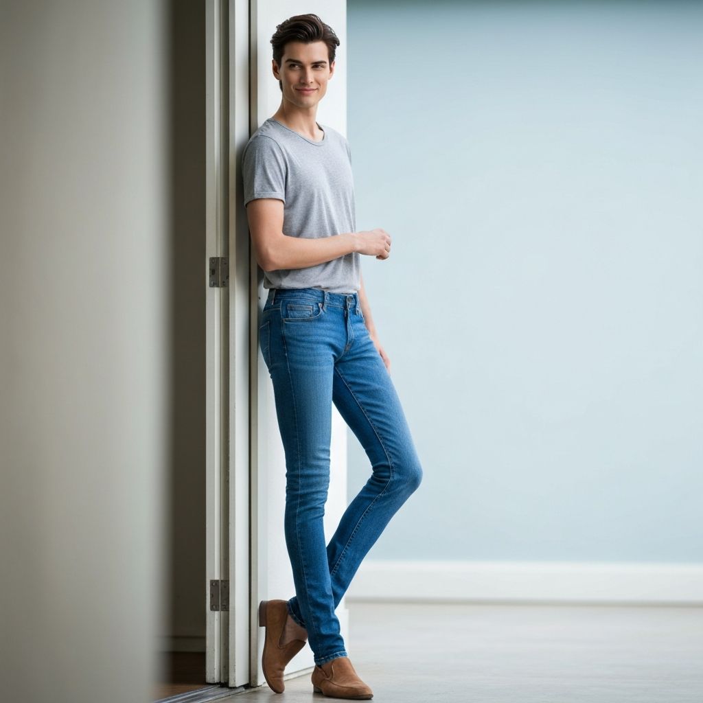 Make me taller photo editing example showing longer legs using ImageHub body reshaper