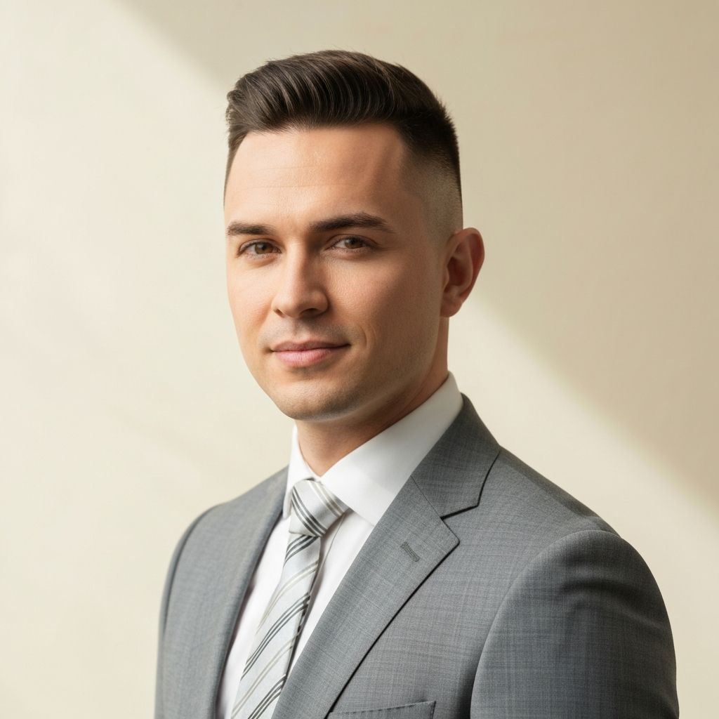 Man with modern fade haircut after AI hairstyle transformation