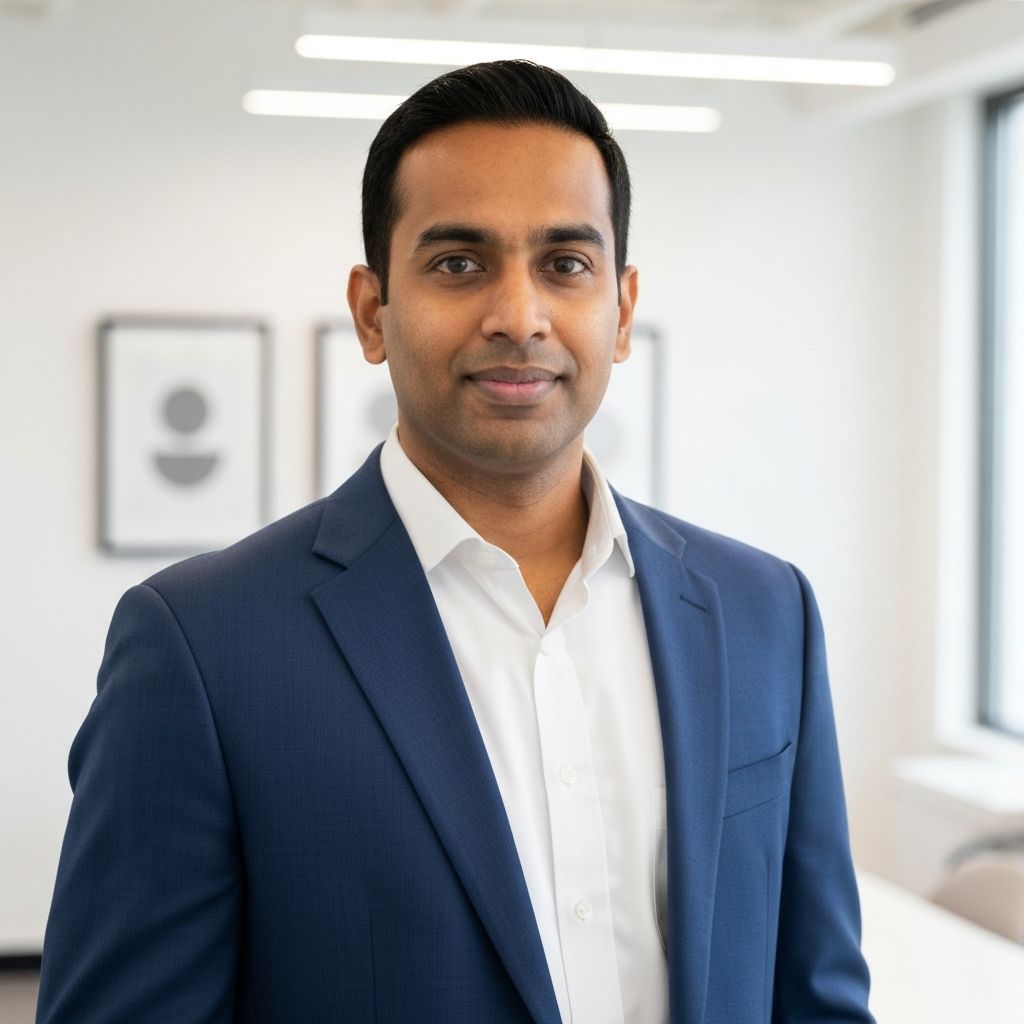 AI background remover creating a transparent background for a professional headshot.