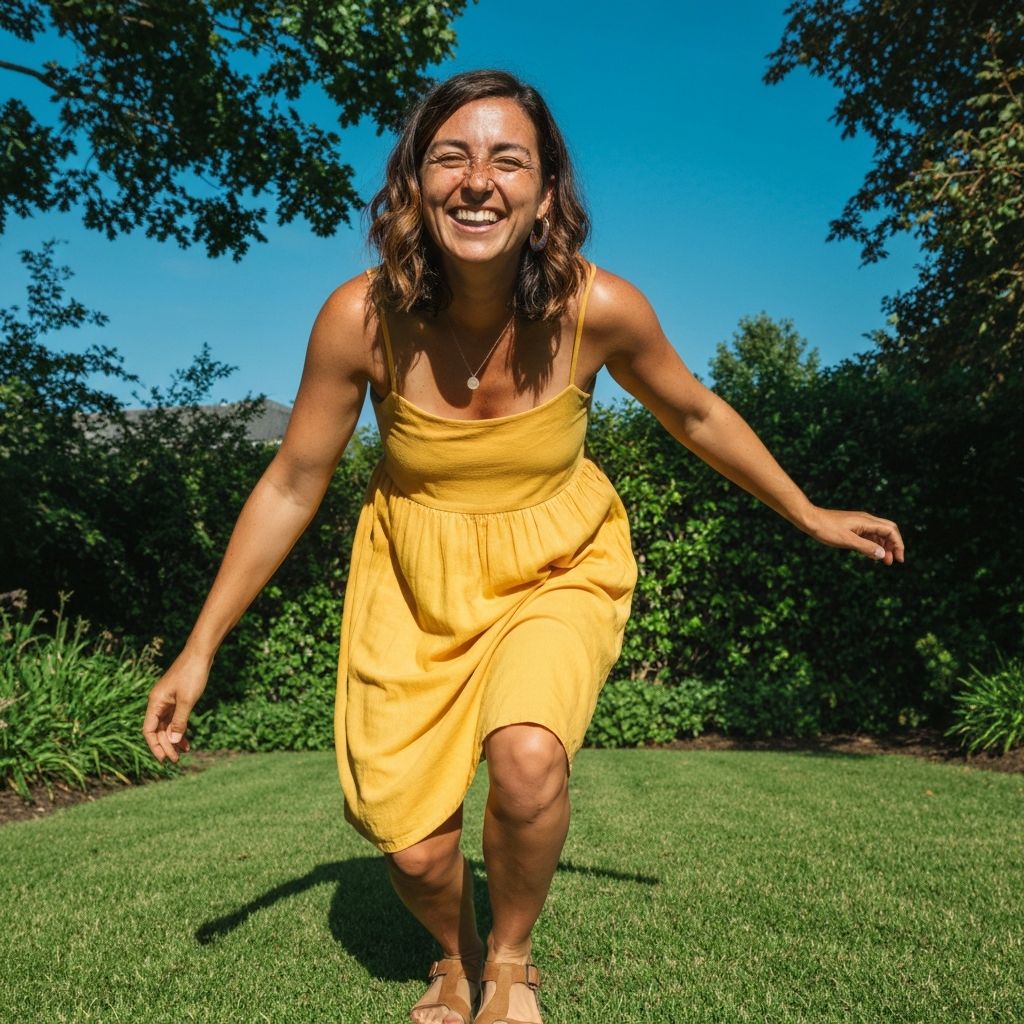 Casual lifestyle photo of a woman smiling outdoors