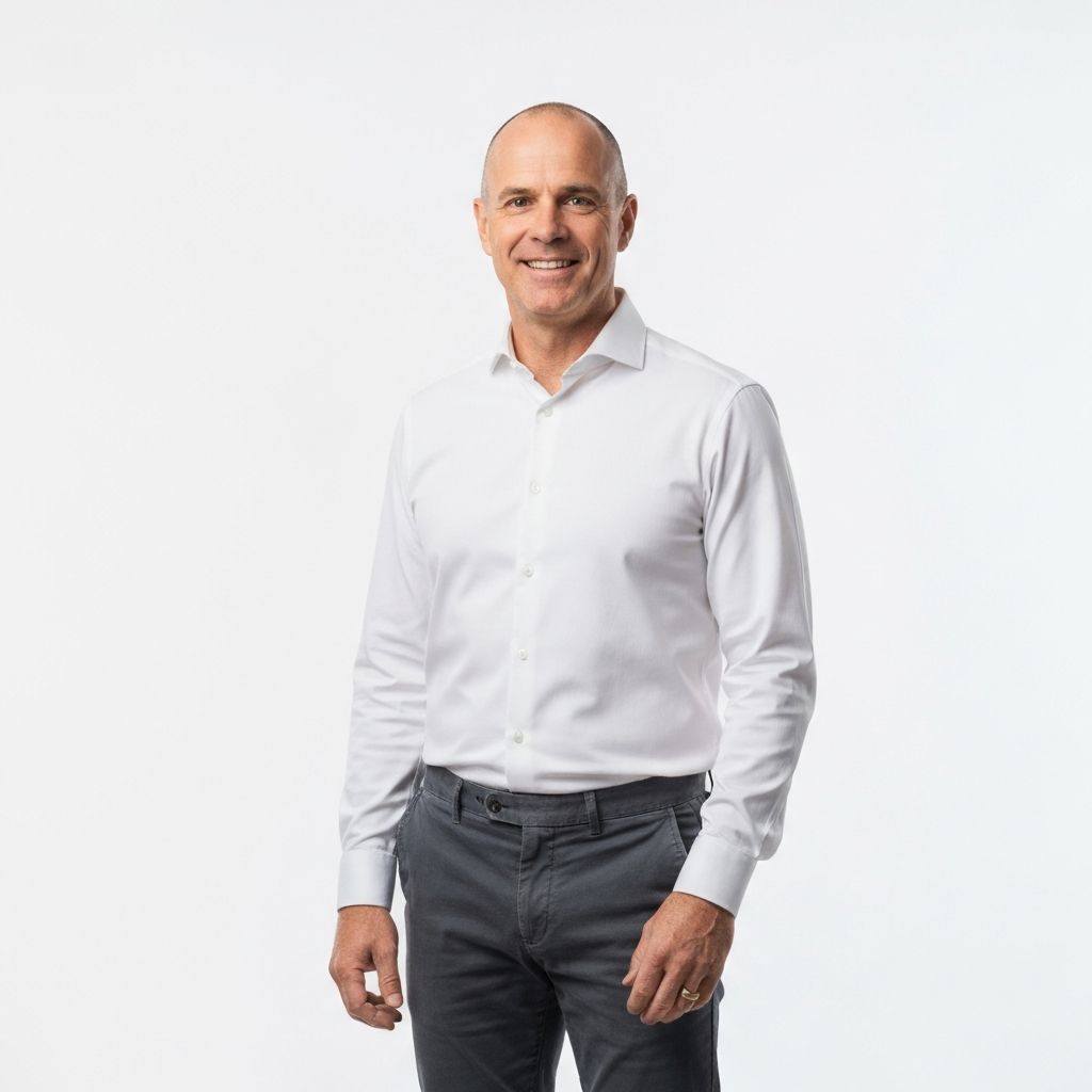 Modern AI headshot for a tech startup founder. Smart casual style with a clean studio background, generated by ImageHub for LinkedIn profiles and company websites.