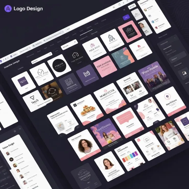 AI Design - Create Professional Graphics Instantly - AI-powered image tool demonstration showing Graphic Design and Logo Maker capabilities