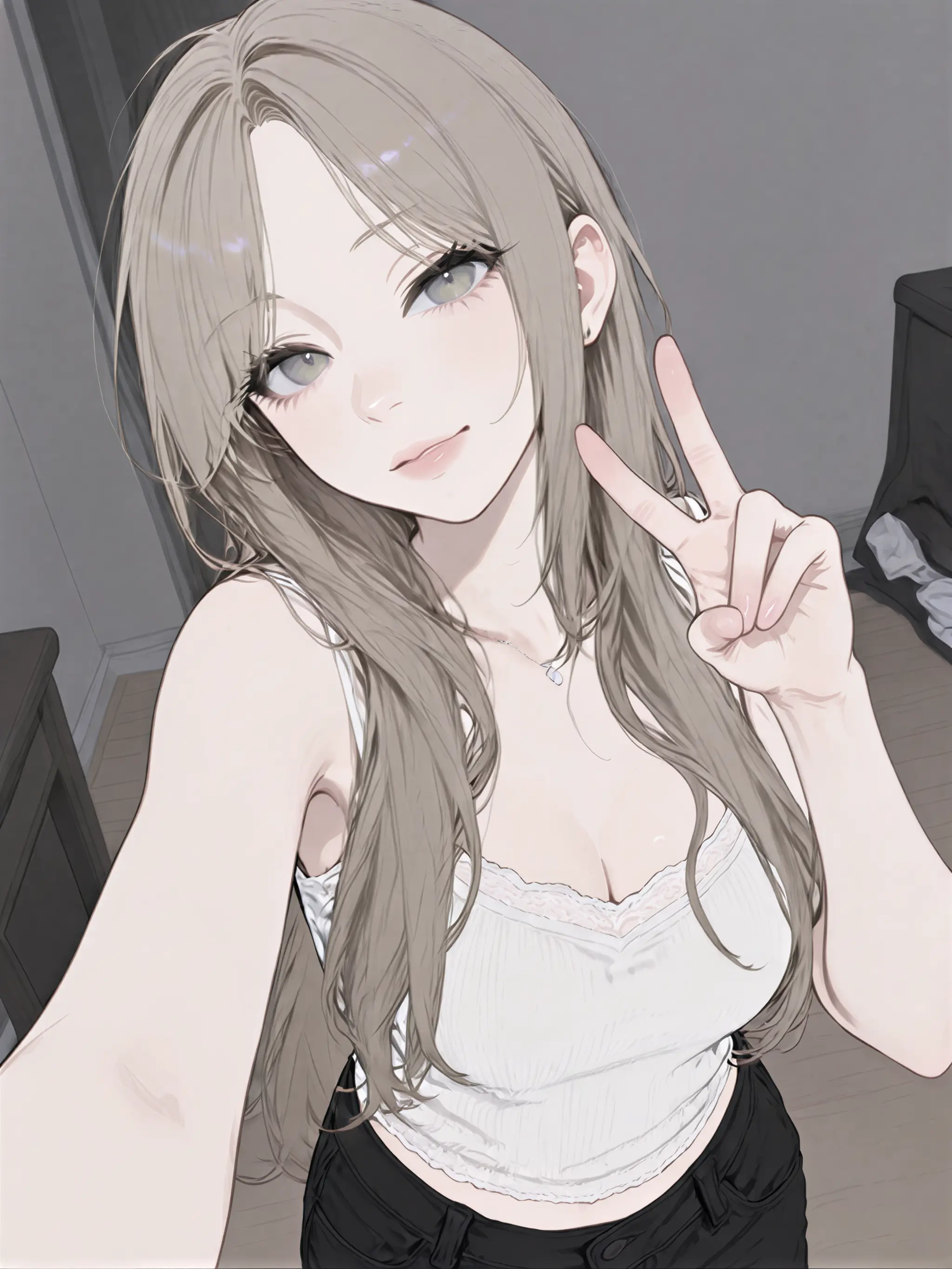The same selfie converted into a soft anime avatar.