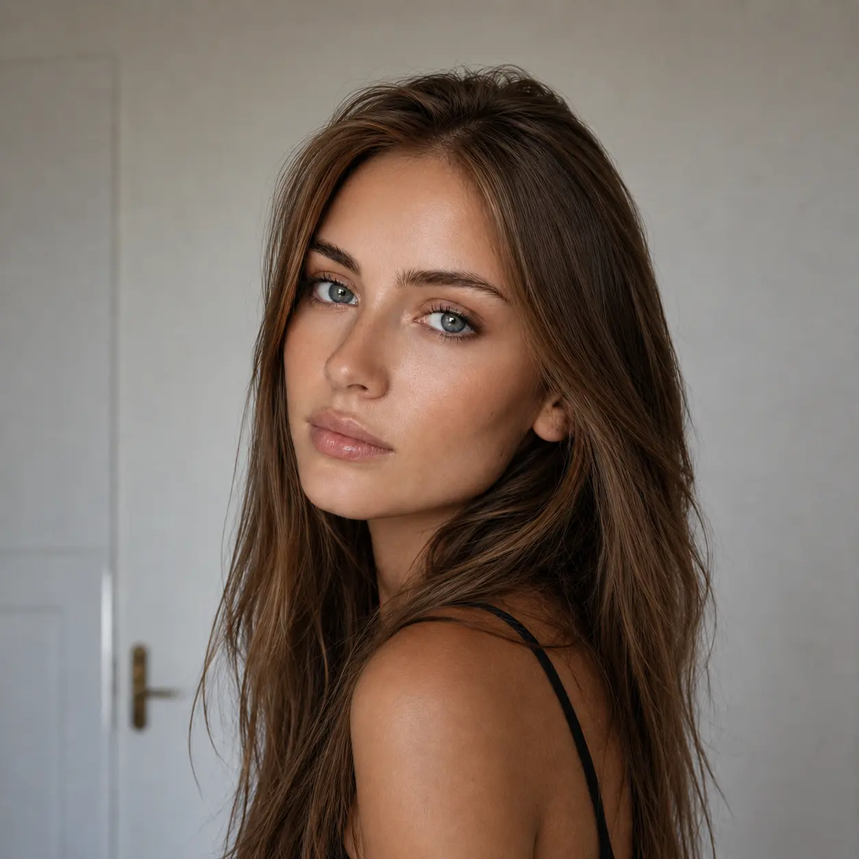 Three-quarter profile portrait after AI photo retouching