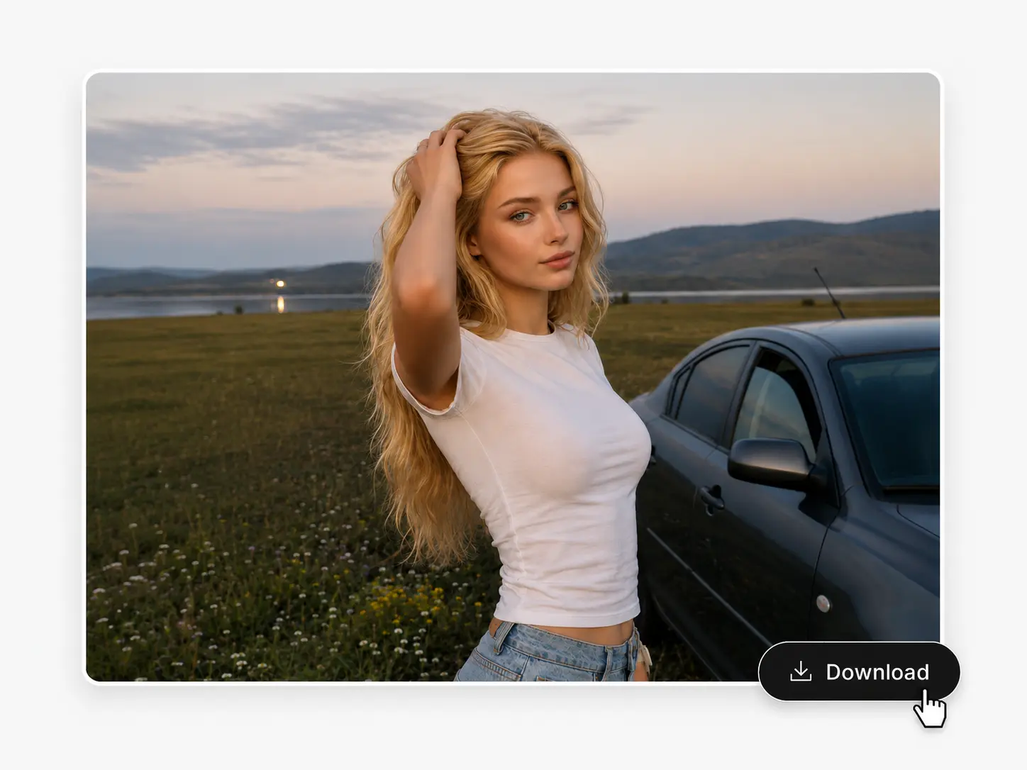 Finished AI beauty portrait ready to download