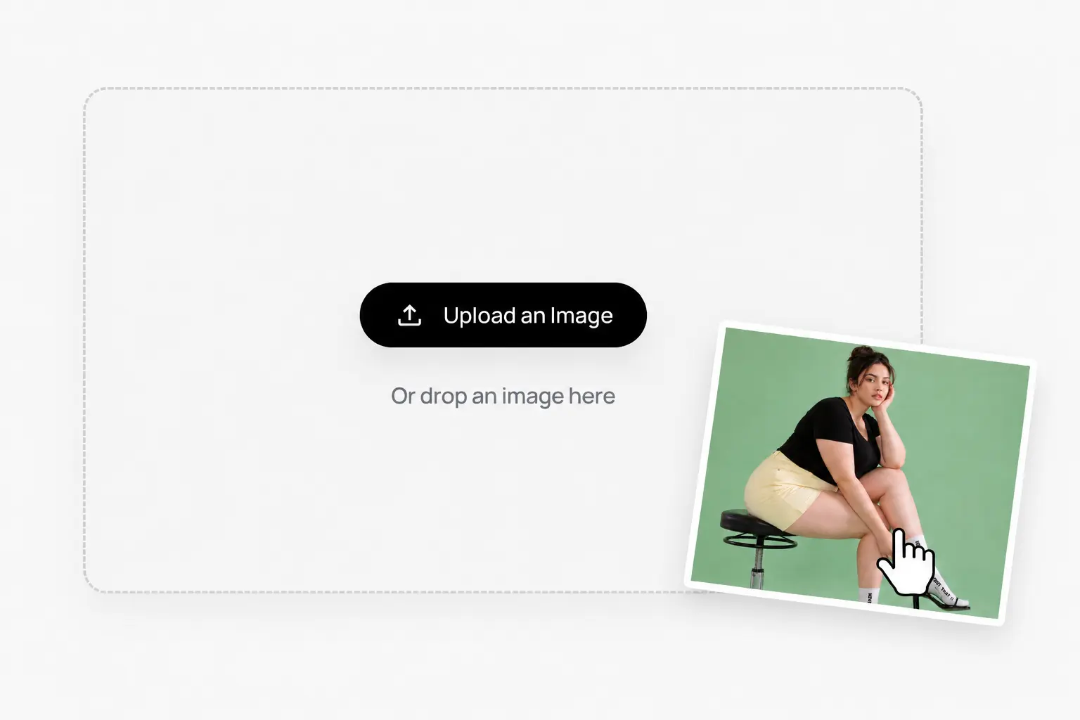 Body editor upload area with a portrait ready to select.