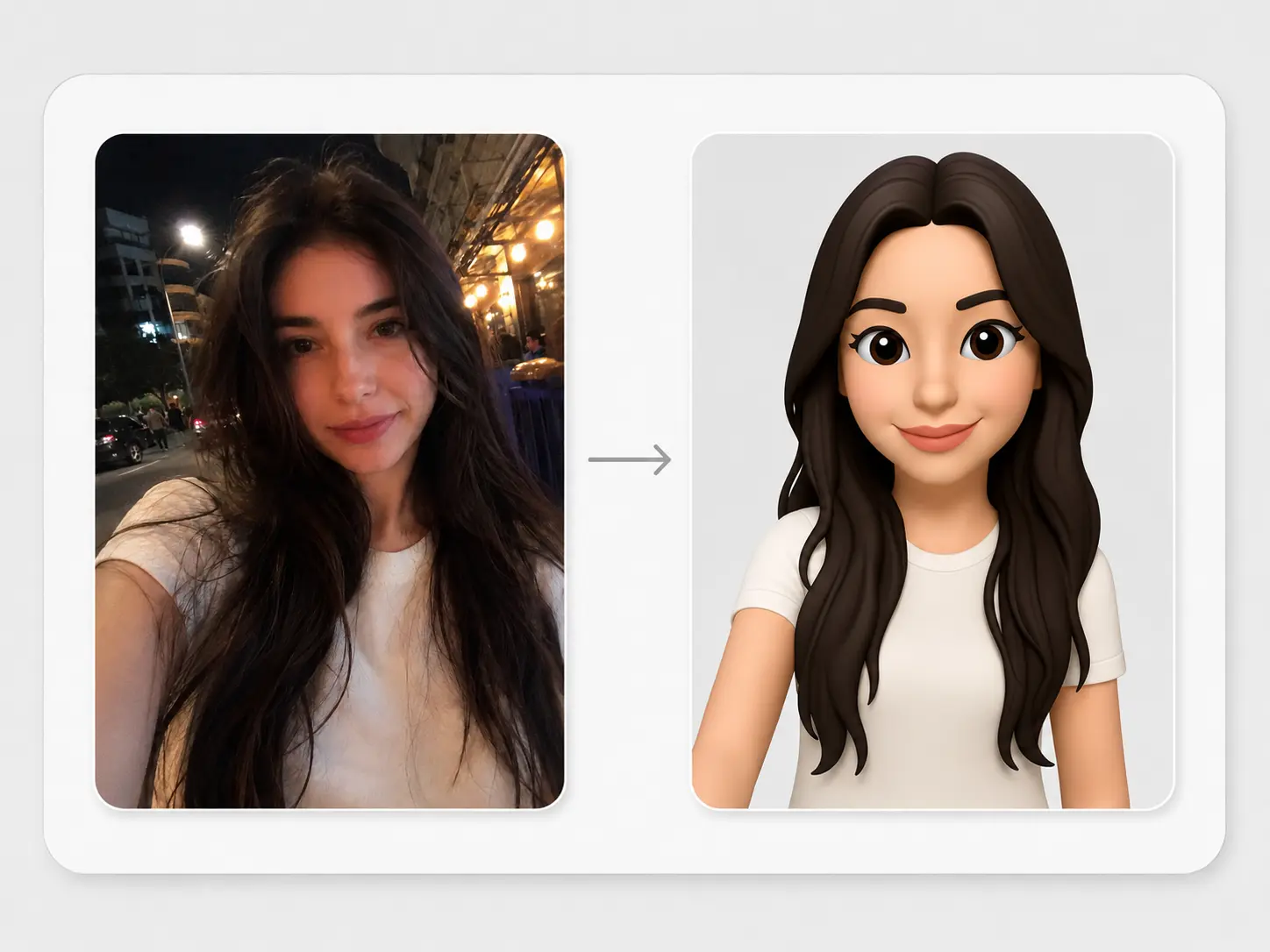 A photo-to-emoji before and after preview.