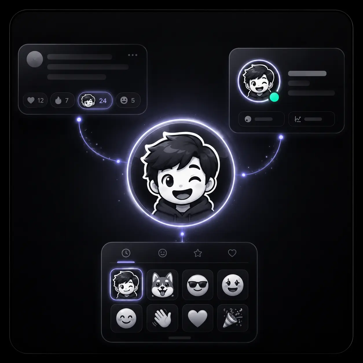 A dark chat interface showing a custom teammate emoji used as a reaction.