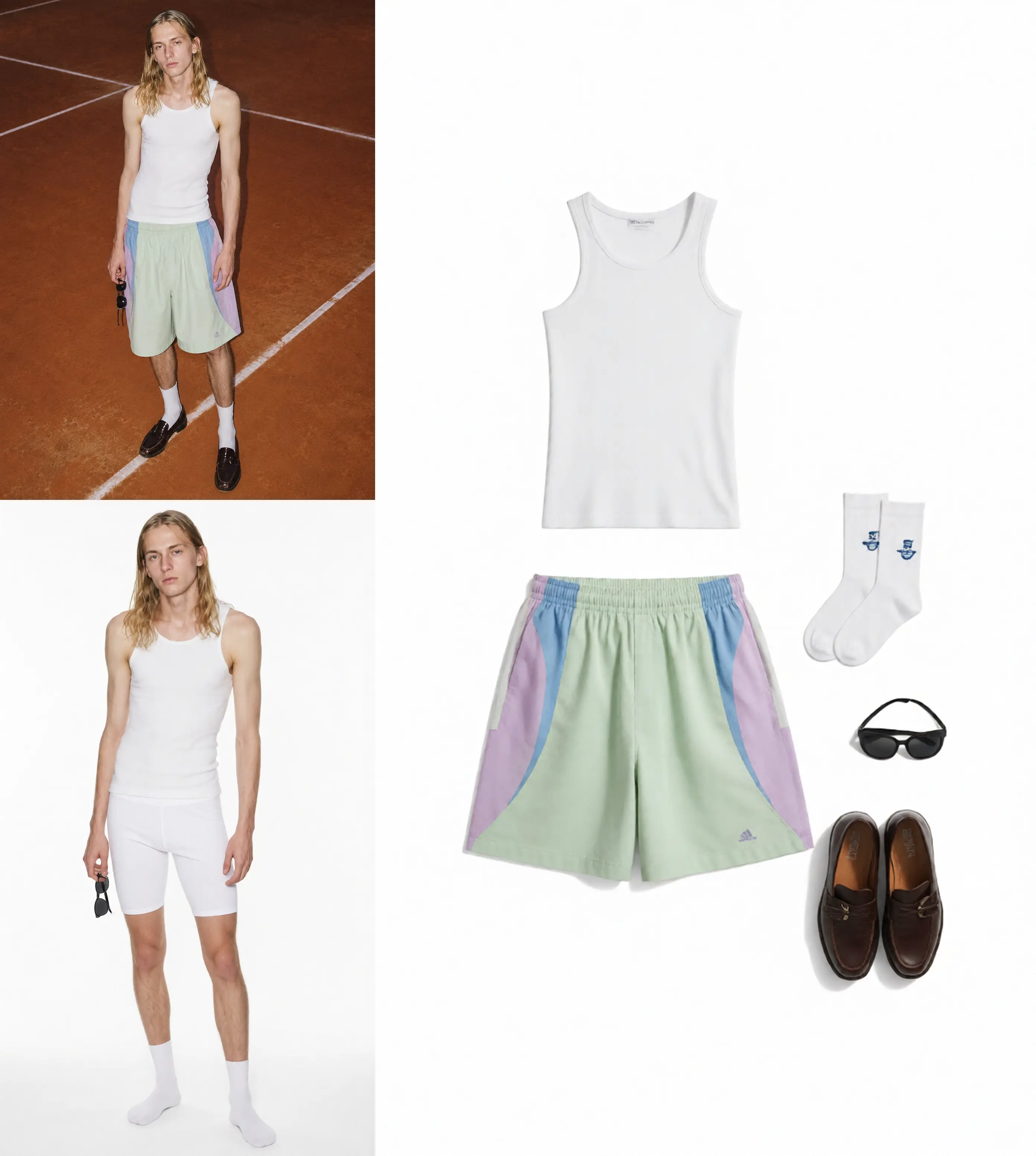 Sample outfit extraction board showing the source person photo, separated-person preview, and extracted clothing pieces in one clean layout.