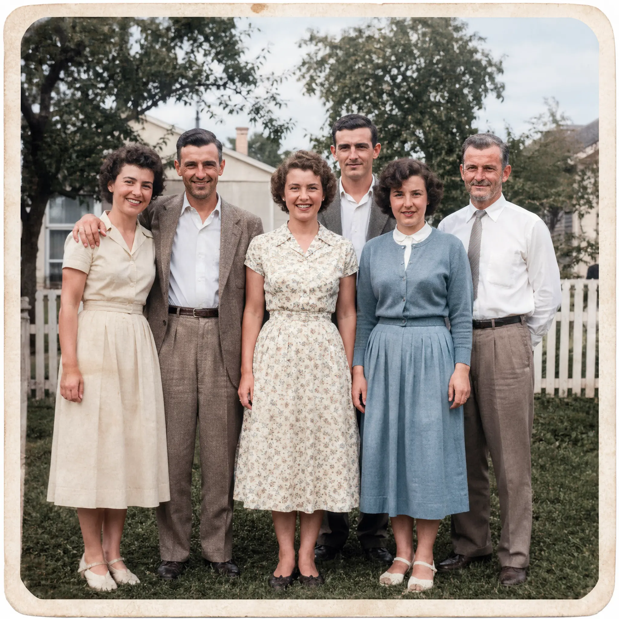 AI photo restoration example improving clarity in an old scanned portrait.
