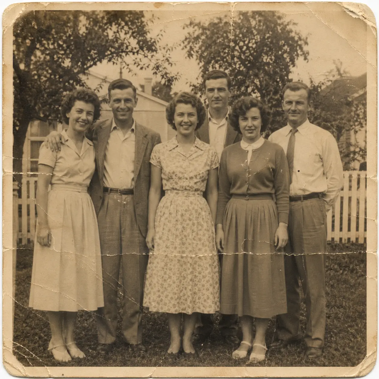 Soft old portrait before AI photo restoration.