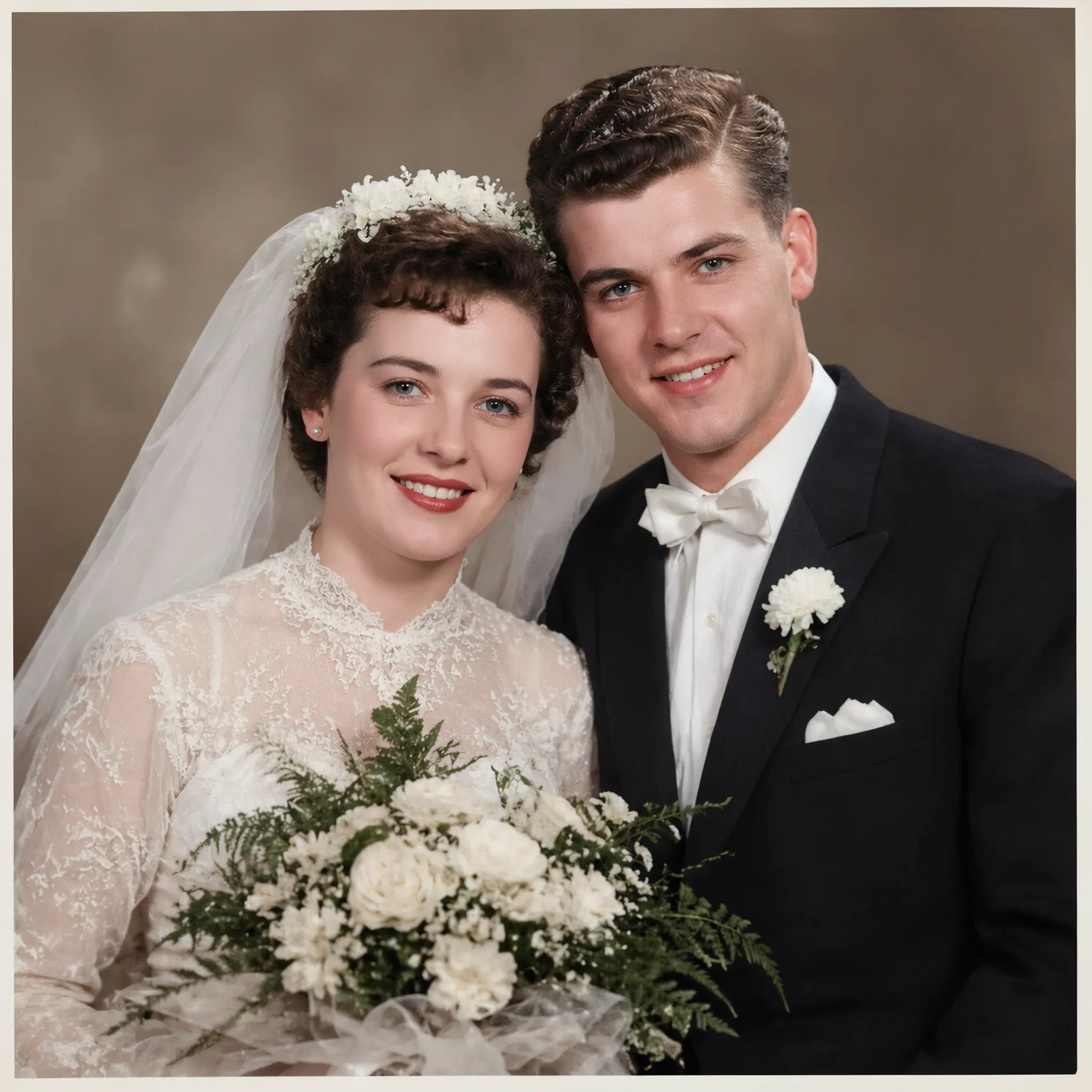 Restored old photo prepared for a memorial or keepsake project.