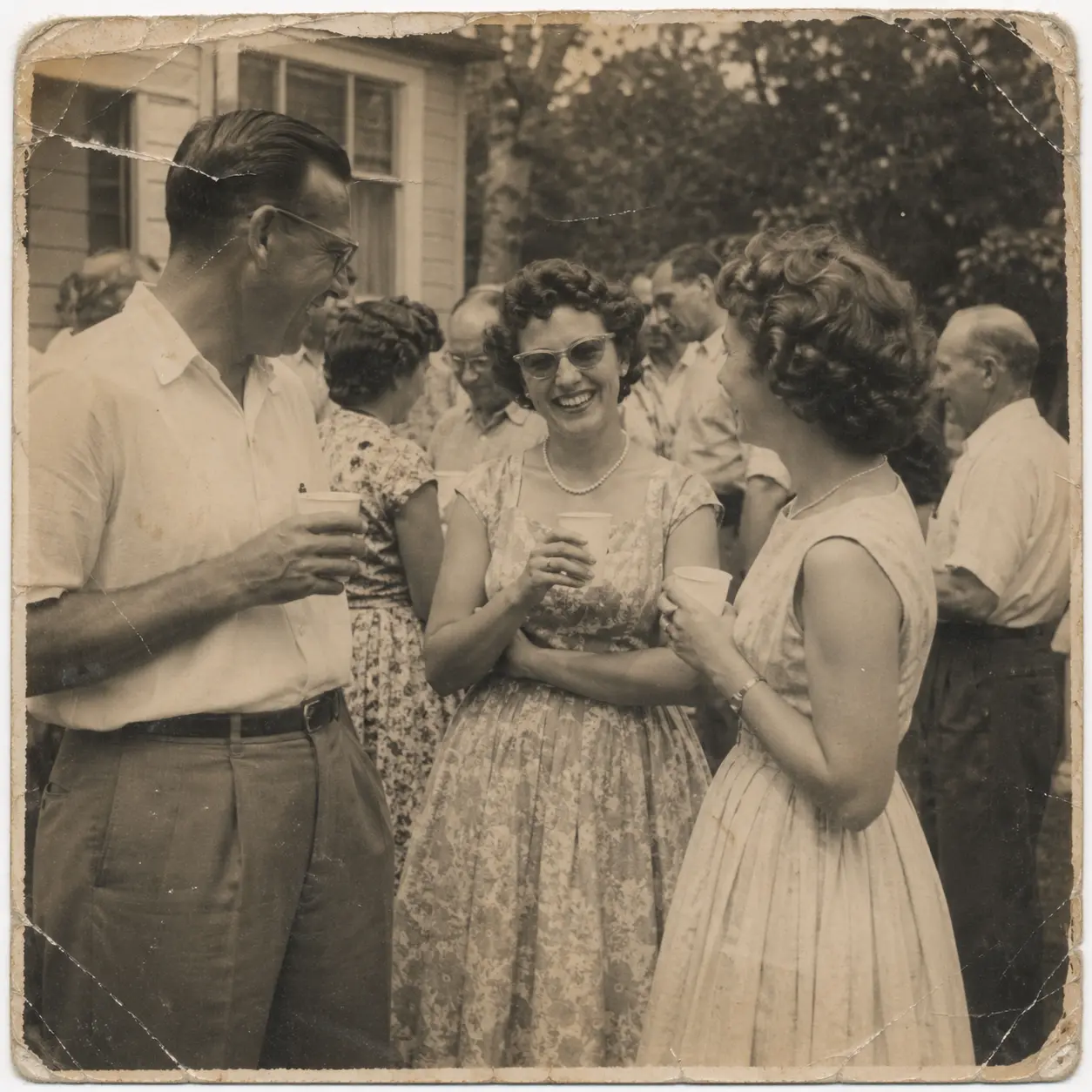 Soft old memory before AI photo restoration.