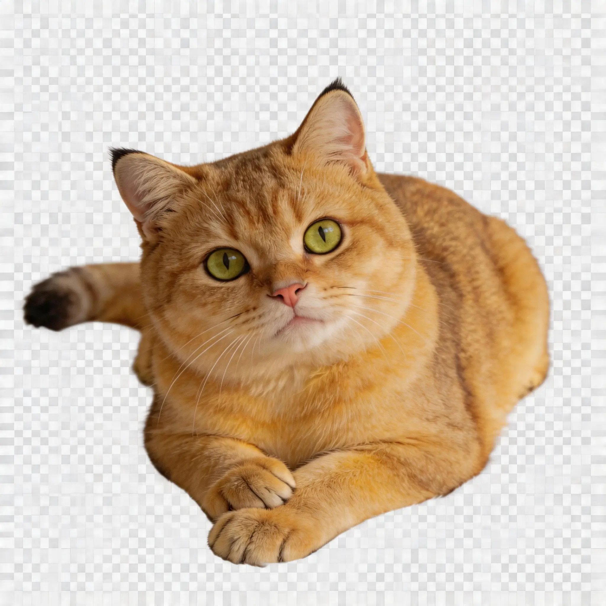 Pet cutout preview on a checkerboard transparency background.
