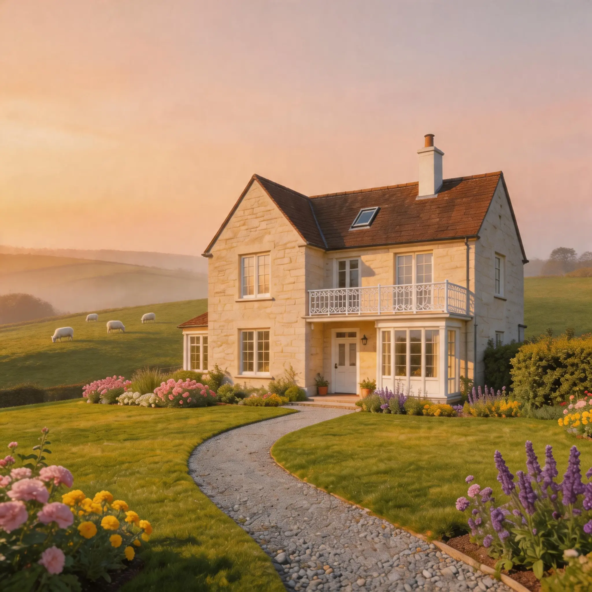Property composited into a cleaner listing scene after background removal.