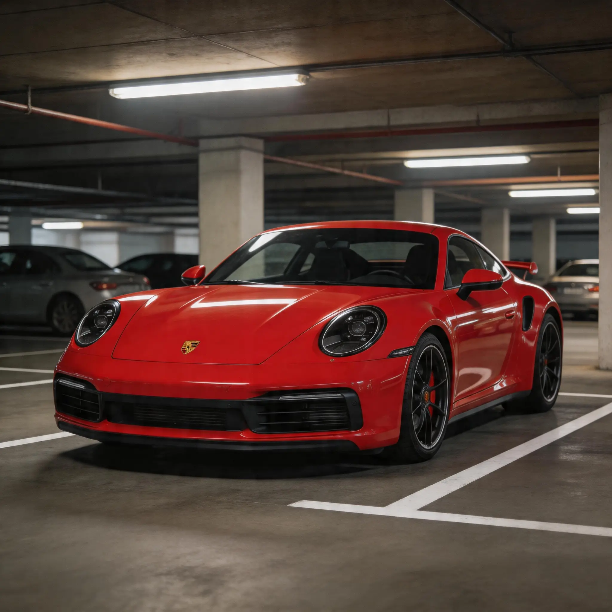 Vehicle composited into a new automotive scene after background removal.