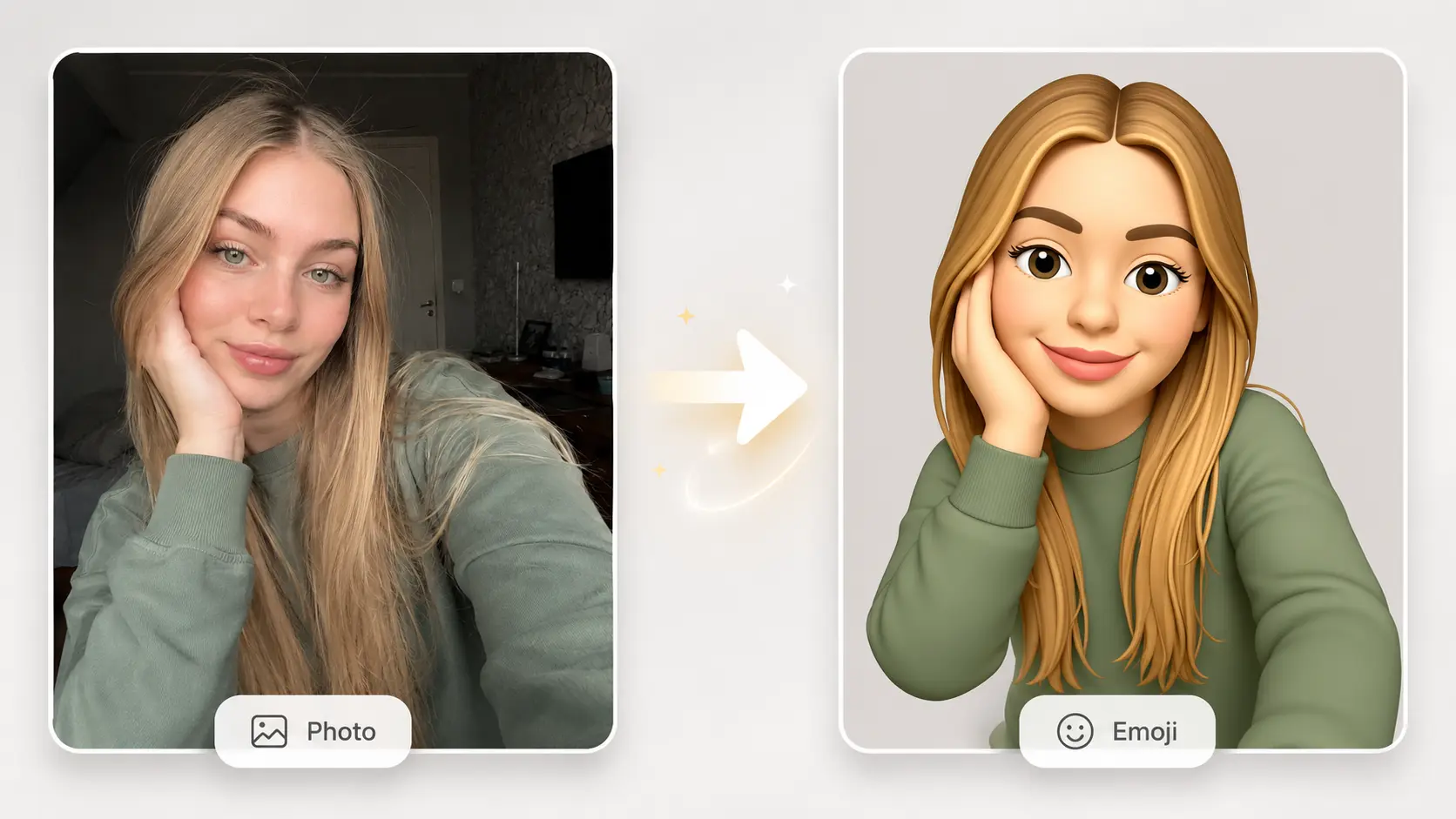 Custom emoji set created from a photo with ImageHub emoji maker.
