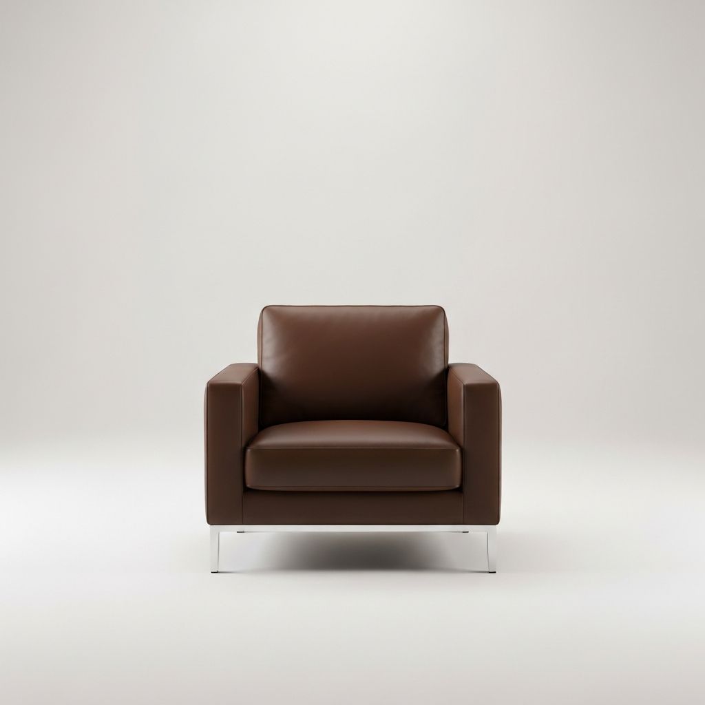 Modern chair on plain background before AI staging